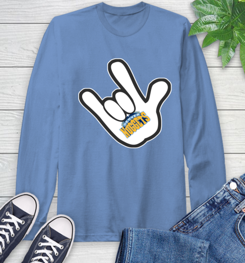 Denver Nuggets NBA Basketball Mickey Rock Hand Disney Long Sleeve T-Shirt 11