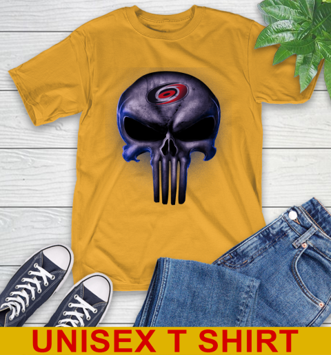 Carolina Hurricanes NHL Hockey Punisher Skull Sports T-Shirt 2