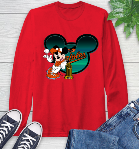 MLB Baltimore Orioles The Commissioner's Trophy Mickey Mouse Disney Long Sleeve T-Shirt 10