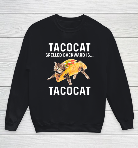 Tacocat Spelled Backward Is Tacocat Love Cat And Taco Youth Sweatshirt