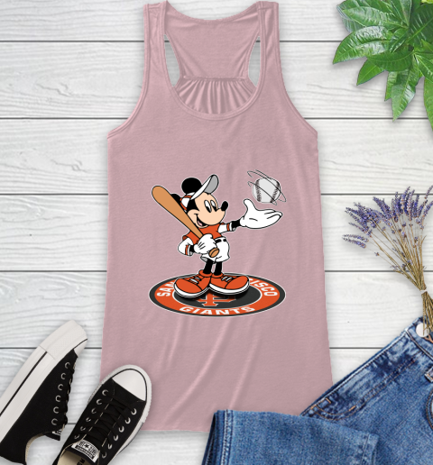 MLB Baseball San Francisco Giants Cheerful Mickey Disney Shirt Racerback Tank 10