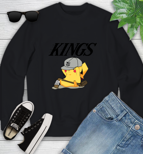 NHL Pikachu Hockey Sports Los Angeles Kings Youth Sweatshirt 2