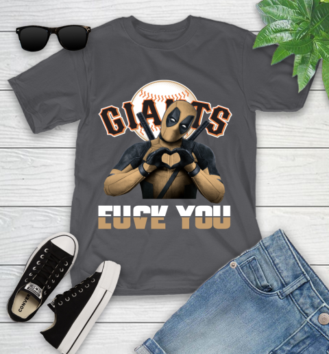 MLB San Francisco Giants Deadpool Love You Fuck You Baseball Sports Youth T-Shirt 21