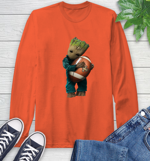 NFL Groot Guardians Of The Galaxy Football Sports New Orleans Saints Long Sleeve T-Shirt 5