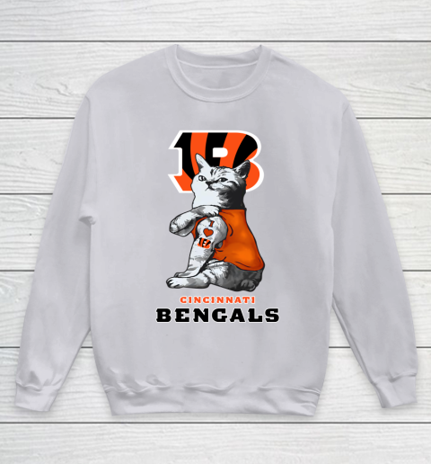 NFL Football My Cat Loves Cincinnati Bengals Youth Sweatshirt 3