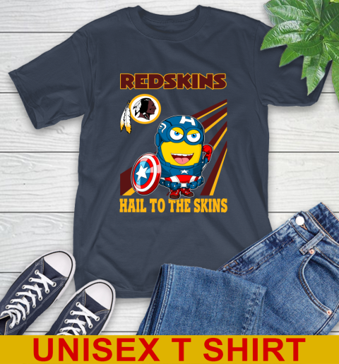 NFL Football Washington Redskins Captain America Marvel Avengers Minion Hail To The Skín Shirt T-Shirt 3