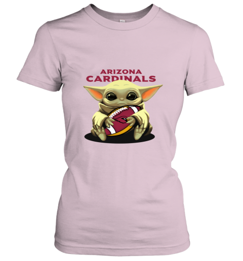 Baby Yoda Loves The Arizona Cardinals n3lq baby yoda loves the arizona cardinals ladies t shirt 20 front light pink