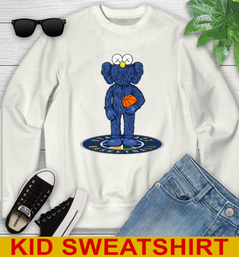 NBA Basketball Utah Jazz Kaws Bff Blue Figure Shirt Youth Sweatshirt