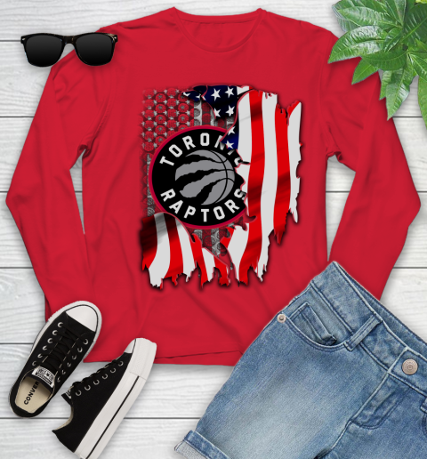 Toronto Raptors NBA Basketball American Flag Youth Long Sleeve 11