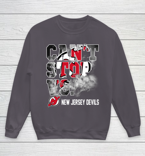 NHL New Jersey Devils Hockey Can't Stop Vs Youth Sweatshirt 5