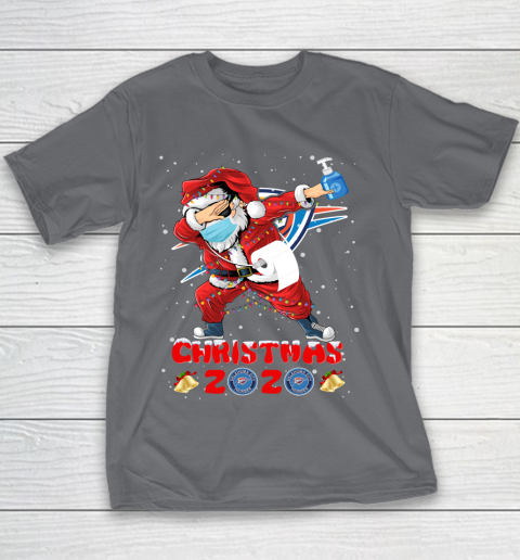 Oklahoma City Thunder Funny Santa Claus Dabbing Christmas 2020 NBA Youth T-Shirt 5