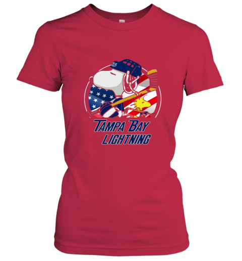 Tampa Bay lightning Snoopy And Woodstock NHL 4ipm tampa bay lightningsnoopy and woodstock nhl ladies t shirt 20 front red