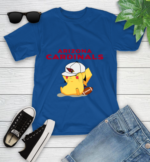 NFL Pikachu Football Sports Arizona Cardinals Youth T-Shirt 9