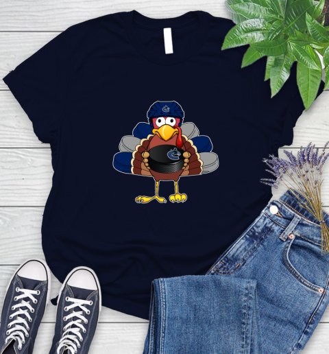 Vancouver Canucks Turkey Thanksgiving Day Women's T-Shirt 3