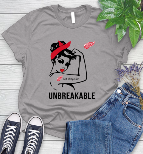 NHL Detroit Red Wings Girl Unbreakable Hockey Sports Women's T-Shirt 3
