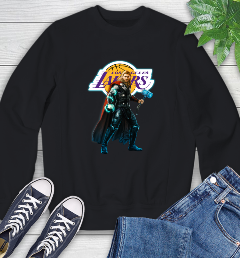 NBA Thor Avengers Endgame Basketball Los Angeles Lakers Sweatshirt 2
