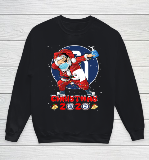 San Diego Padres Funny Santa Claus Dabbing Christmas 2020 MLB Youth Sweatshirt