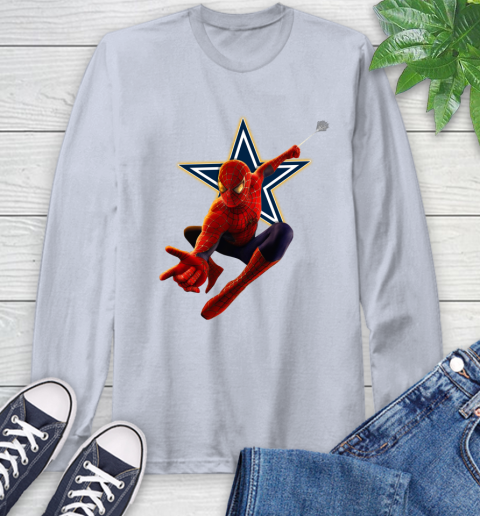 NFL Spider Man Avengers Endgame Football Dallas Cowboys Long Sleeve T-Shirt 6