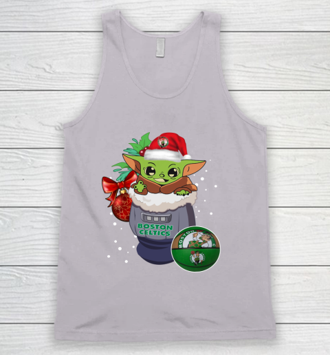 Boston Celtics Christmas Baby Yoda Star Wars Funny Happy NBA Tank Top 4