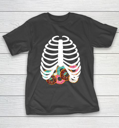 Halloween Adult Kids Food Costume Rib Cage Skeleton Donuts T-Shirt