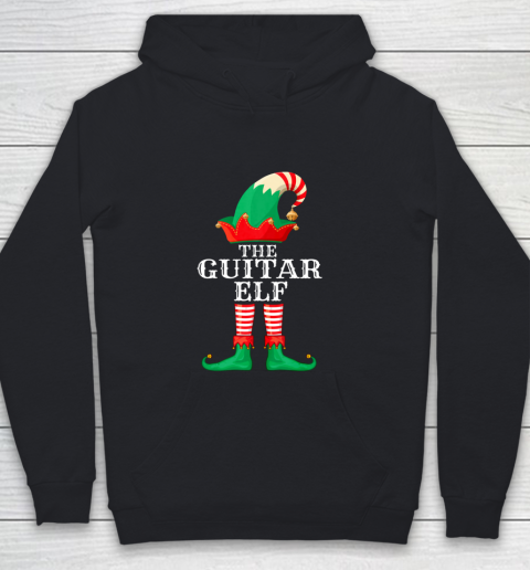 Guitar Elf Matching Family Group Christmas Party Pajama Youth Hoodie