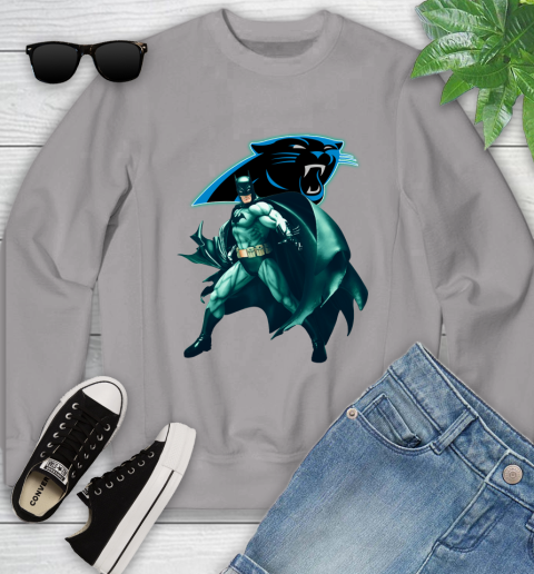 NFL Batman Football Sports Carolina Panthers Youth Sweatshirt 4