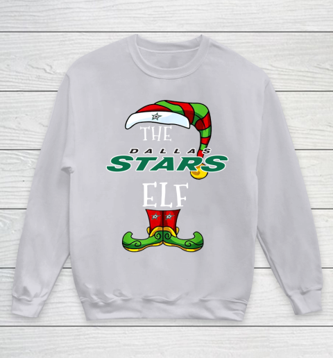 Dallas Stars Christmas ELF Funny NHL Youth Sweatshirt 3