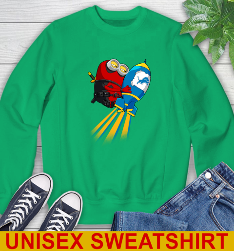 NFL Football Detroit Lions Deadpool Minion Marvel Shirt Sweatshirt 8