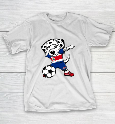 Dabbing Dalmatian Costa Rica Soccer Fan Costa Rican Football T-Shirt