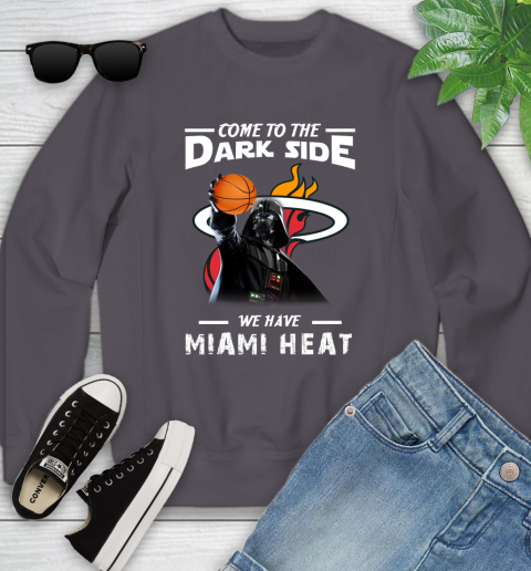 NBA Come To The Dark Side We Have Miami Heat Star Wars Darth Vader Basketball Youth Sweatshirt 5