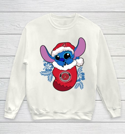 Arizona Diamondbacks Christmas Stitch In The Sock Funny Disney MLB Youth Sweatshirt 2