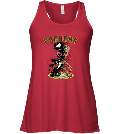 NFL Green Bay Packers Football Venom Groot Guardians Of The Galaxy HHnNYNjDwLl flowy tank 32 95 151514 front red