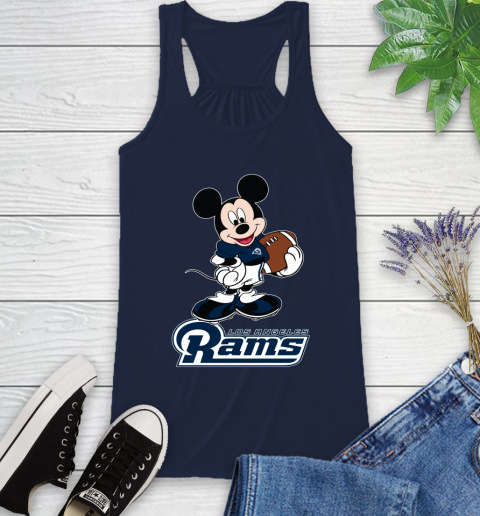 NFL Football Los Angeles Rams Cheerful Mickey Mouse Shirt Racerback Tank 11