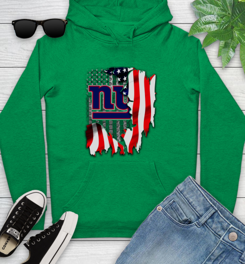 New York Giants NFL Football American Flag Youth Hoodie 9