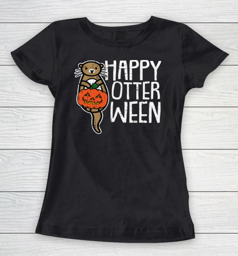 Happy Otter Ween Lazy Halloween Costume Funny Animal Pun Women's T-Shirt