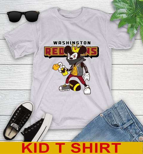 Washington Redskins NFL Football Mickey Peace Sign Sports Youth T-Shirt 5