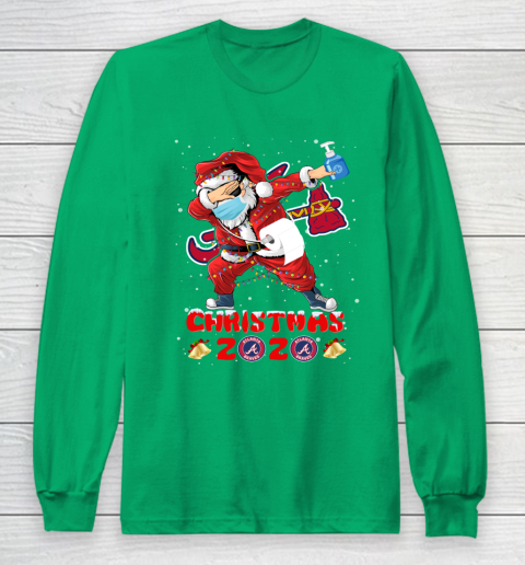 Atlanta Braves Funny Santa Claus Dabbing Christmas 2020 MLB Long Sleeve T-Shirt 4