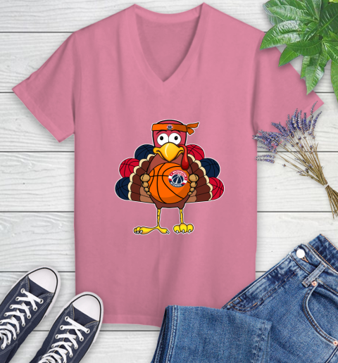 Washington Wizards Turkey thanksgiving day Women's V-Neck T-Shirt 13