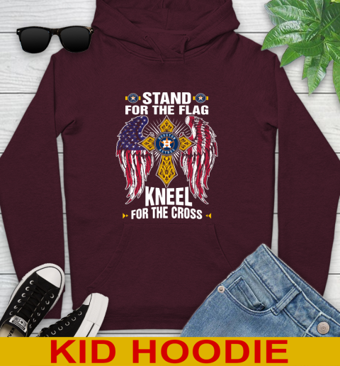 MLB Baseball Houston Astros Stand For Flag Kneel For The Cross Shirt Youth Hoodie 7
