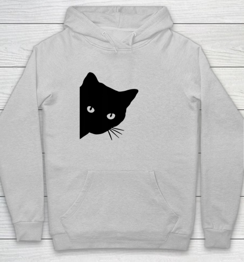 Black Cat Face Watching Funny Cat Halloween Gifts Cat Lovers T Shirt.QZSPTYUYC4 Hoodie 4