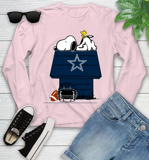 Dallas Cowboys NFL Football Snoopy Woodstock The Peanuts Movie Youth Long Sleeve 10