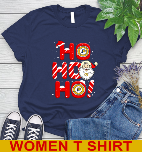 Indiana Pacers NBA Basketball Ho Ho Ho Santa Claus Merry Christmas Shirt Women's T-Shirt 12