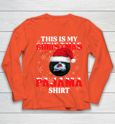 Colorado Avalanche This Is My Christmas Pajama Shirt NHL Youth Long Sleeve 3
