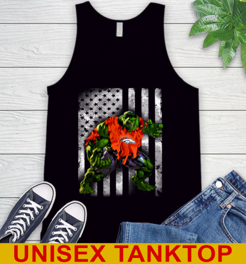 Denver Broncos Hulk Marvel Avengers NFL Football American Flag Tank Top