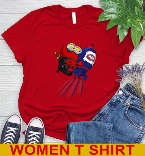 NHL Hockey Montreal Canadiens Deadpool Minion Marvel Shirt Women's T-Shirt 11