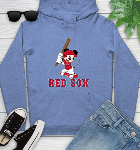 MLB Baseball Boston Red Sox Cheerful Mickey Mouse Shirt Youth Hoodie 11