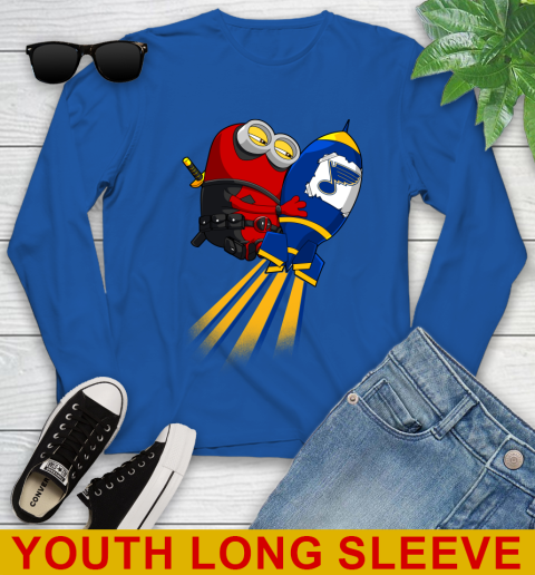 NHL Hockey St.Louis Blues Deadpool Minion Marvel Shirt Youth Long Sleeve 10