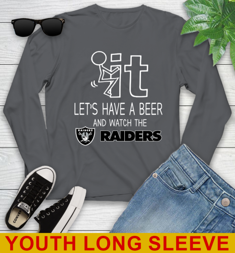Oakland Raiders Football NFL Let's Have A Beer And Watch Your Team Sports Youth Long Sleeve 9