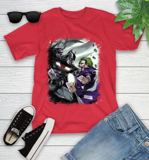 Arizona Cardinals NFL Football Batman Fighting Joker DC Comics Youth T-Shirt - Image 11