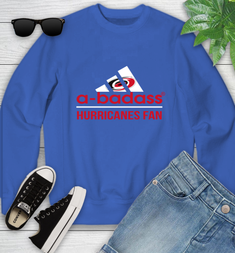 NHL A Badass Carolina Hurricanes Fan Adidas Hockey Sports Youth Sweatshirt 7